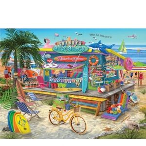 Colorful Beach Shop Canvas Wall Art Shaggys Beach Shack Like New Large